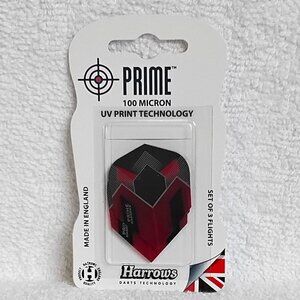 Sealed Set of 3 Harrows Red Prime 100 Micron Dart Flights BNIP!!